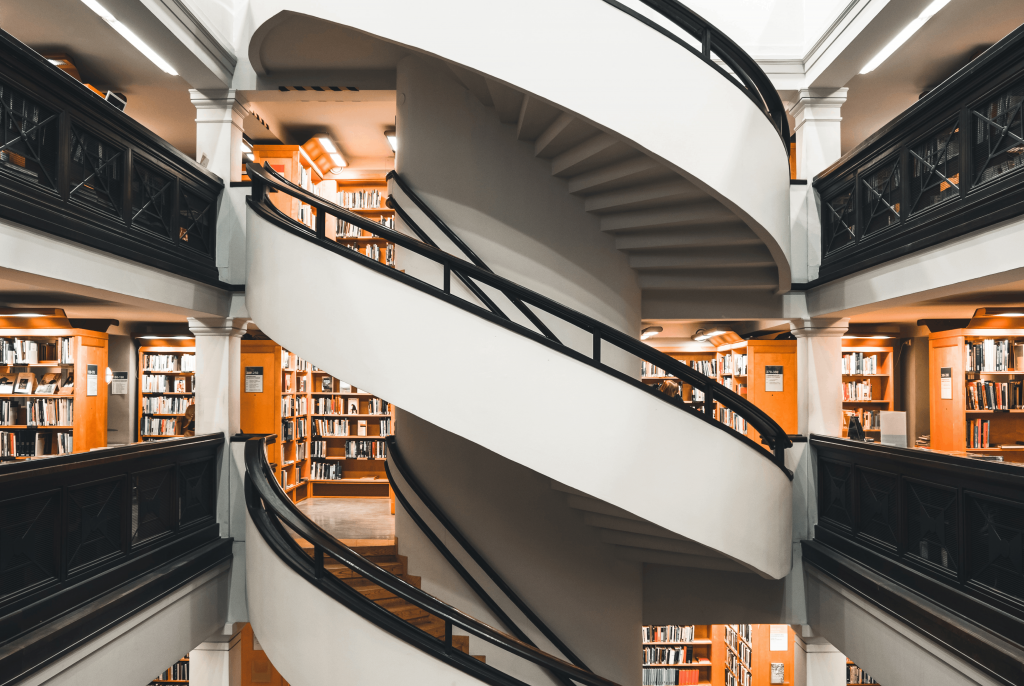 busy school library